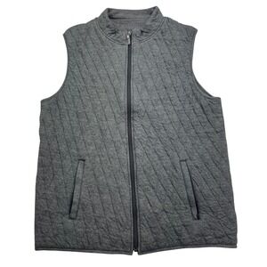 Mizzen+Main Vest Mens L Gray Quilted Full Zip Sleeveless Jacket MMV-1001 Belson